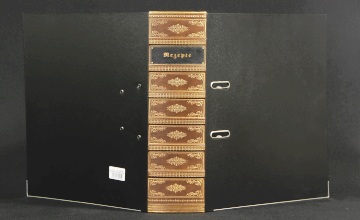 Embossed leather binder