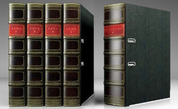 Embossed leather binder